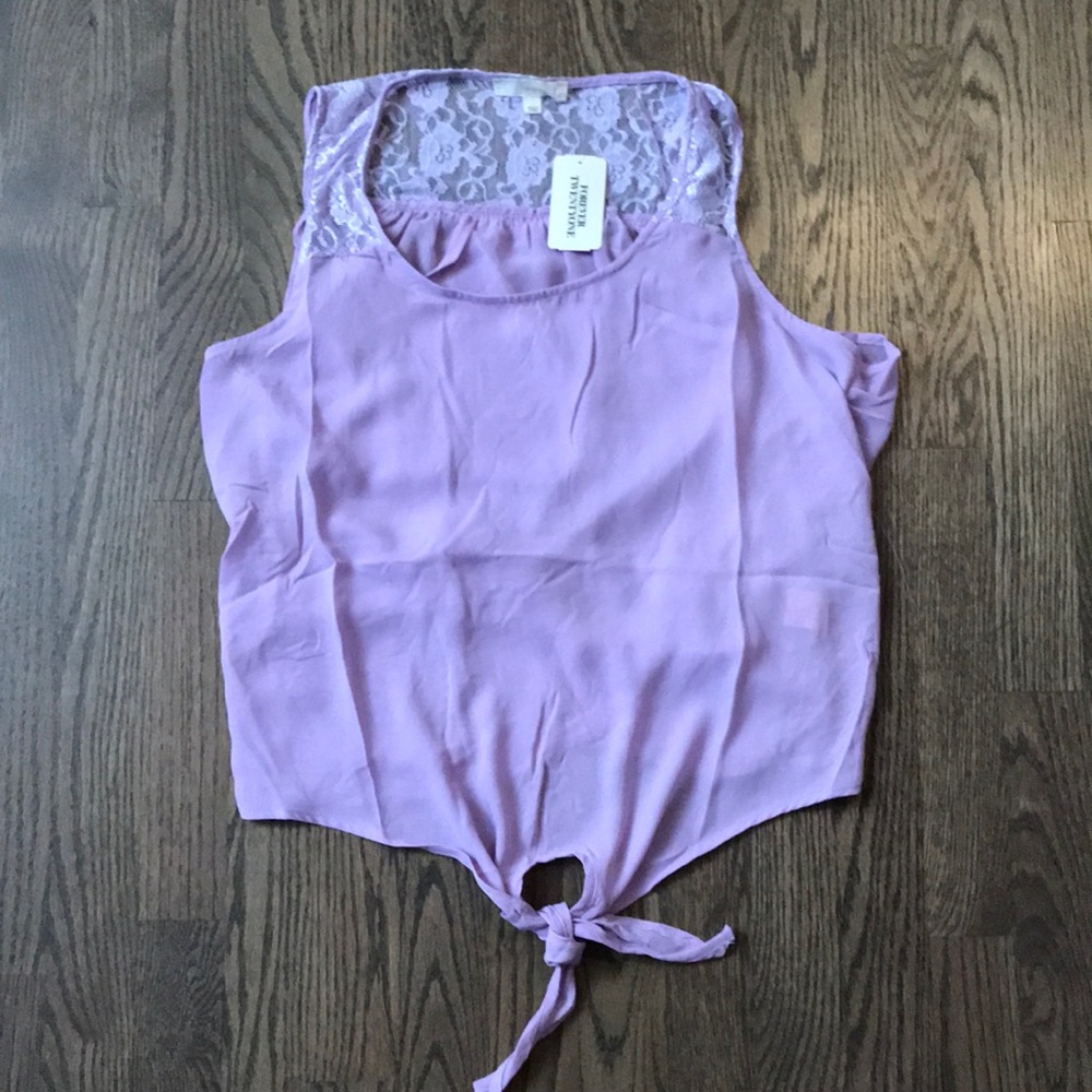 Forever 21 Lace Tulip Back Front Tie Tank Top